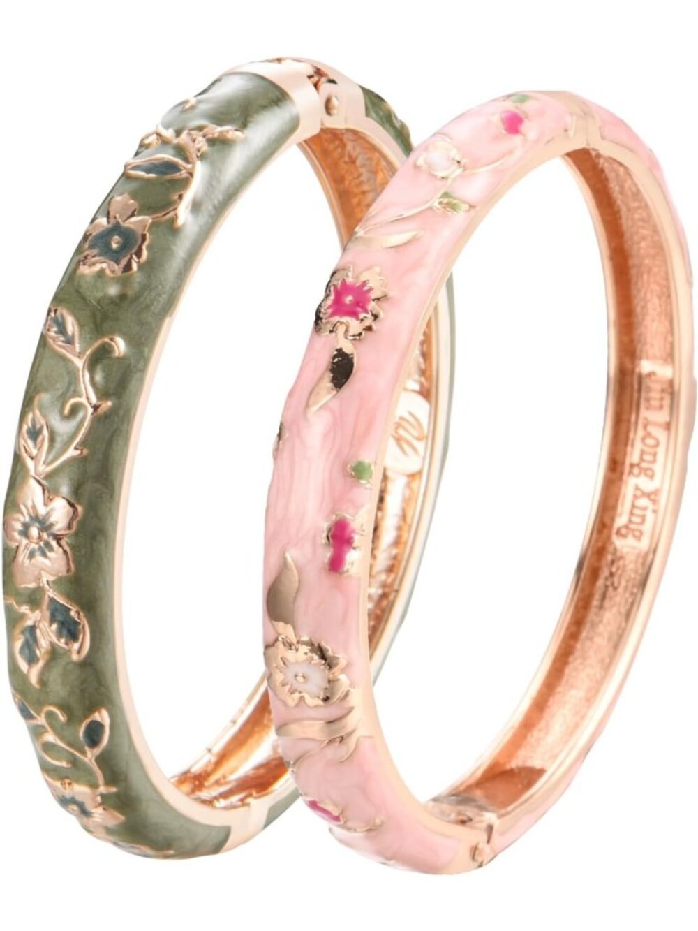 Colorful Cloisonne Butterfly Cuff Bracelet - Enameled Flower Bangle Jewelry Gift